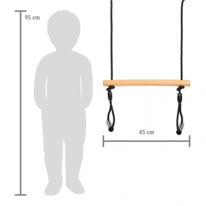 Small Foot Trapeze Swing with Gymnastic Rings Black Line