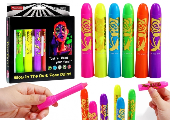 Neon Face Painting Set - 6 Markers