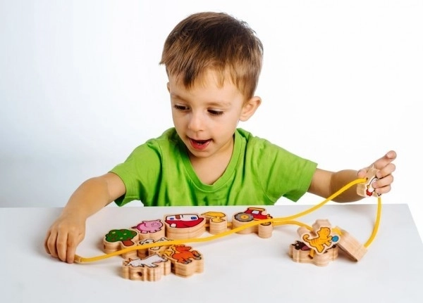 Lacing Toy My First Animals Wooden Set