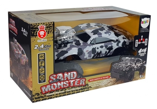 Remote Control Off-Road Car Black and White Camo