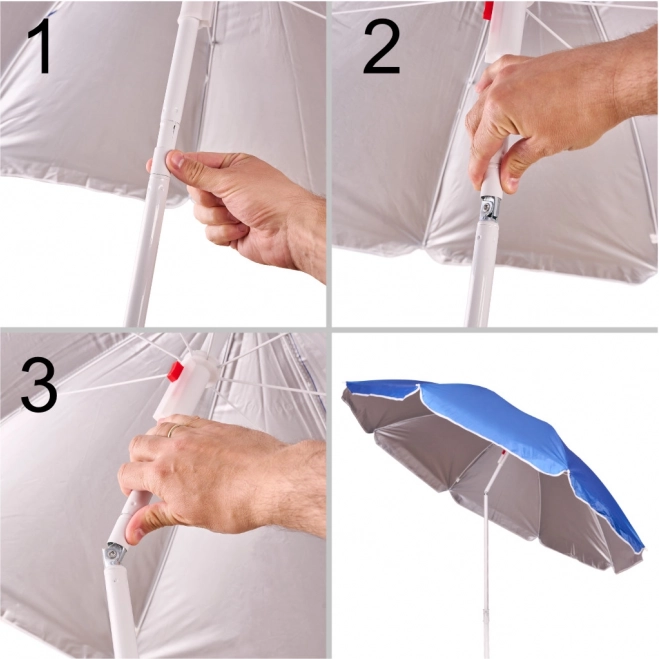 Parasol pliable réglable avec protection UV 150 cm bleu