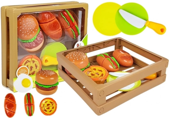 Burger Cutting Set with Velcro in a Box