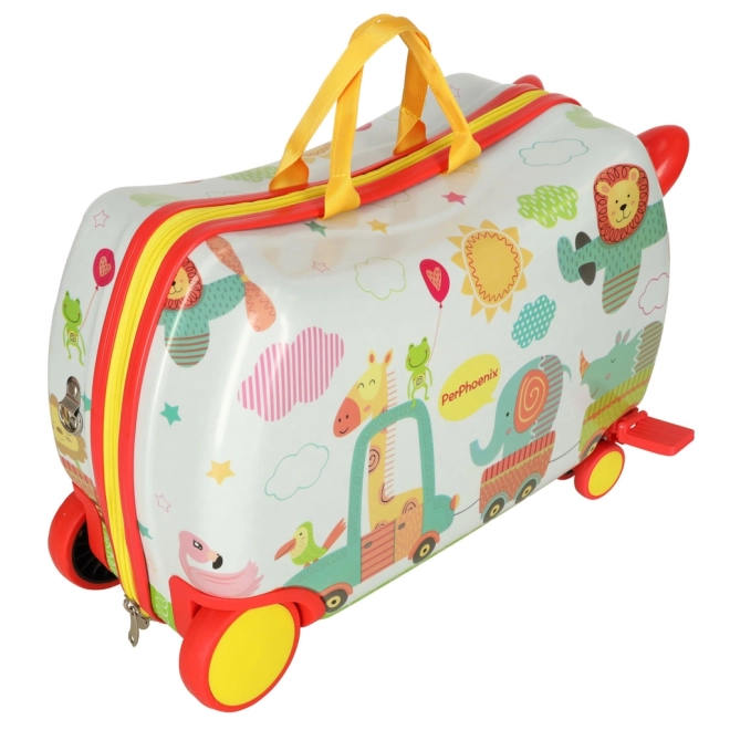 Colorful Animal Roll-On Kids Suitcase