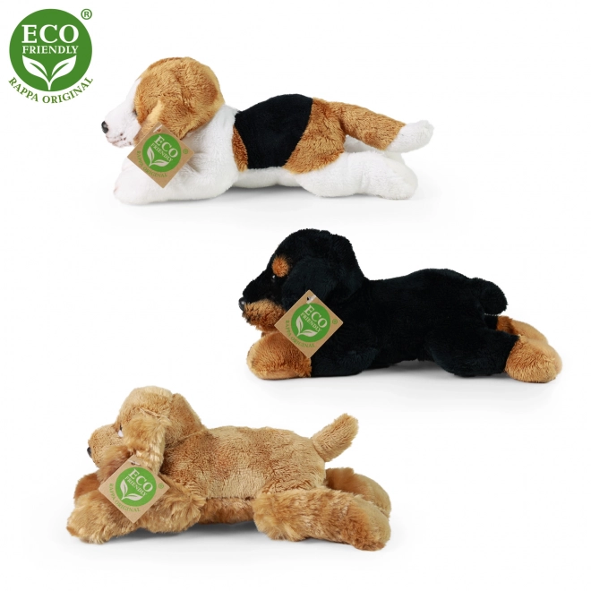 Eco-friendly plush lying dog 18 cm