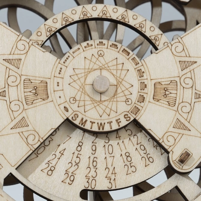 Wooden 3D Mechanical Calendar Puzzle