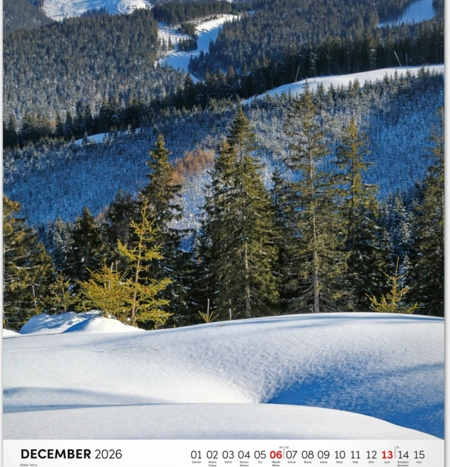 Calendario da parete Parchi nazionali della Slovacchia 2026
