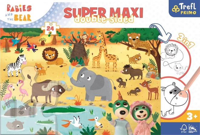 Double-Sided Puzzle Zoo Fun for Kids