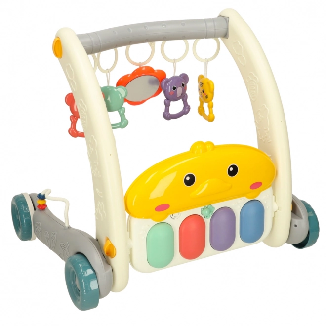 Educational Play Gym and Walker with Piano 2-in-1 Gray