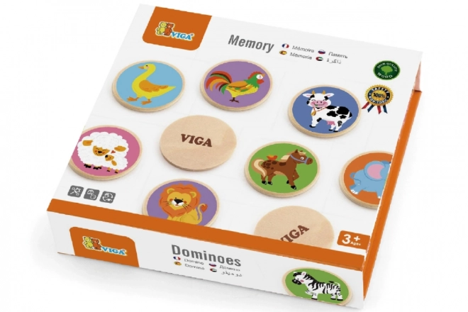 Wooden Memory Game with Animals