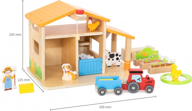 VIGA Wooden Farm with House and Tractor