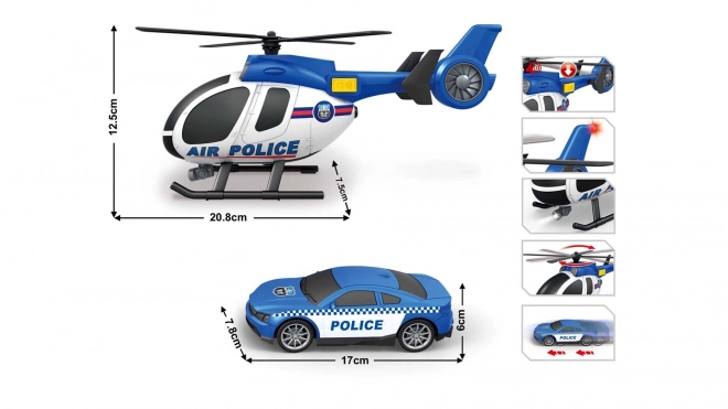 Police Helicopter and Car Set