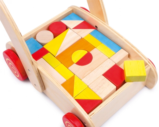 Small Foot Baby Walker Wooden Blocks in Cart