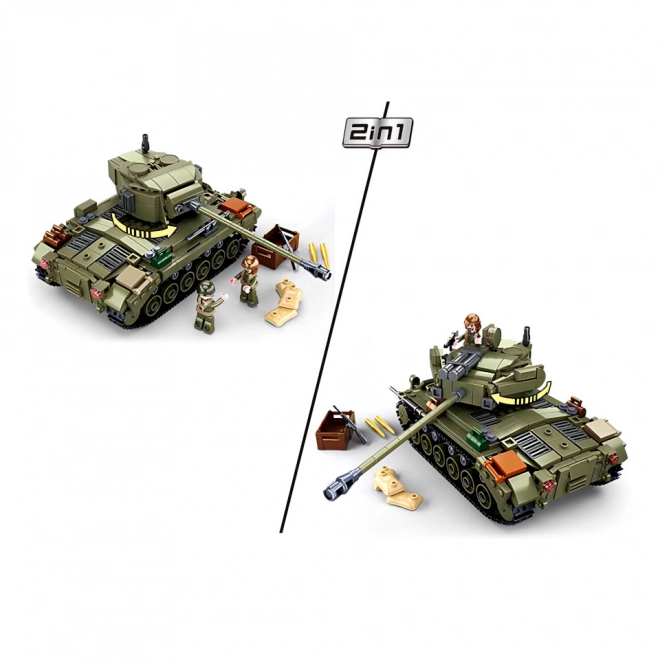 Sluban Army Medium Tank and Anti-Aircraft Gun Set