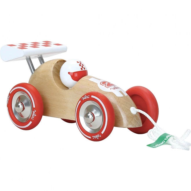 Vilac pull-along racing car with red fin