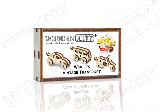 Wooden 3D Puzzle Vintage Cars and Motorbike