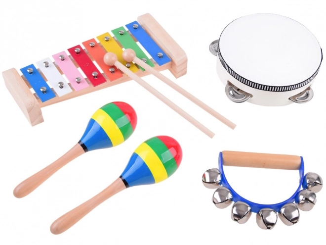 Colorful Wooden 4-in-1 Instrument Set for Kids