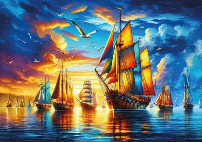 Puzzle Luka šarenih jedrilica 500 dijelova