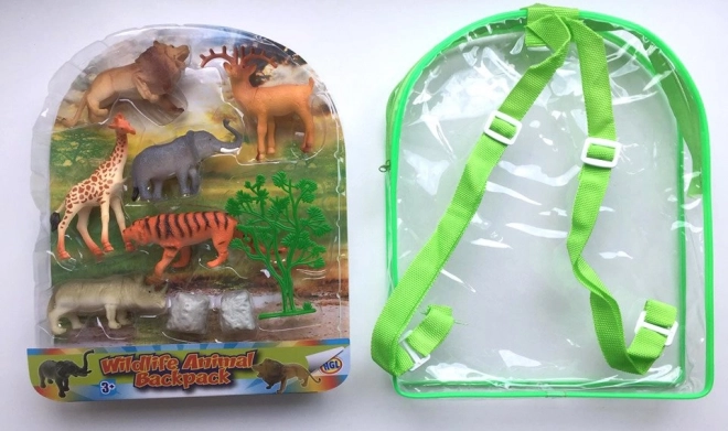 Wild Animals Figure Set in Backpack