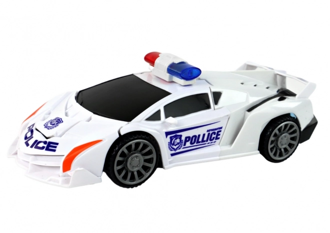 2-in-1 Police Car Robot White Transformation Toy