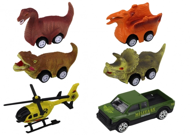 Dinosaur Transport Truck with Die-cast Cars - Green