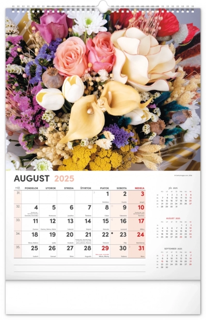 Wall Calendar Flowers 2025