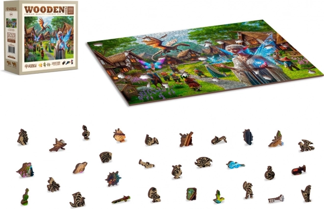 Wooden City Fantasy Village Wooden Puzzle