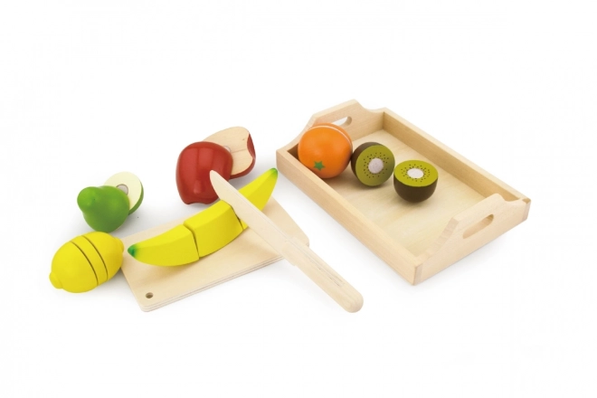 Wooden Fruit Cutting Set with Tray