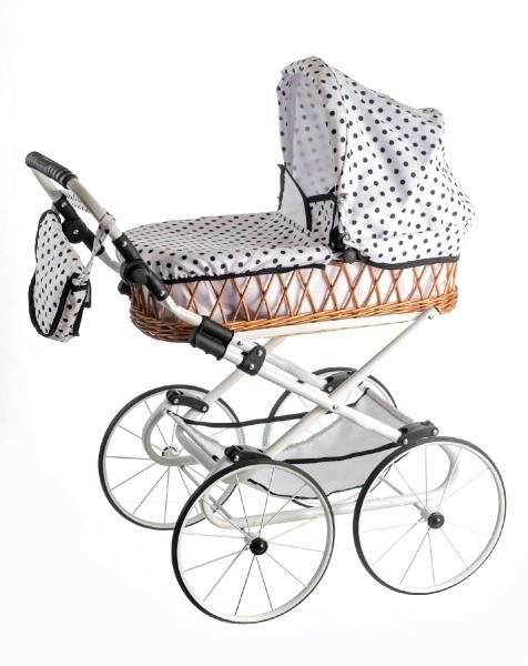 Retro Doll Pram with Adjustable Handle