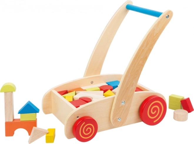 Small Foot Baby Walker Wooden Blocks in Cart