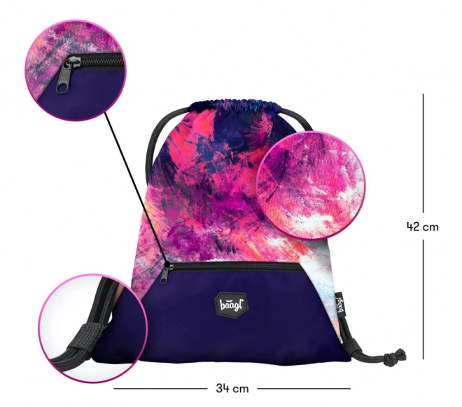 Baagl School Backpack Set - Abstract Design