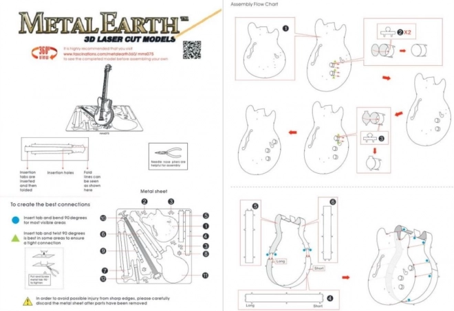 3D Puzzle Model Bass Guitar