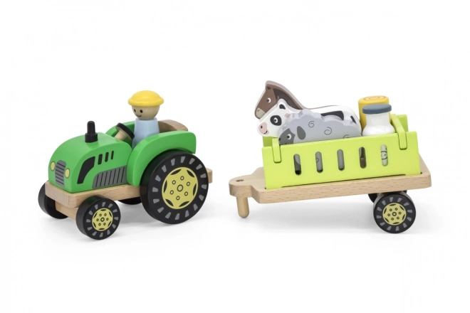 Wooden Tractor with Animals