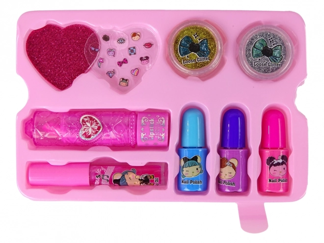 Children's Pink Cosmetic Set with Vanity Case