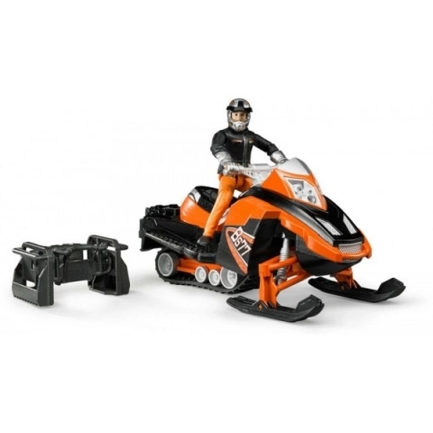 Snowmobile with Driver Figurine