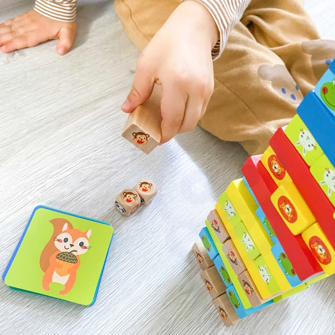 Wooden Game Jenga Animals TOOKY TOY
