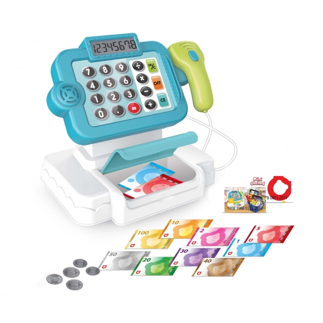 Mini Shop Cash Register with Shopping Learning - Blue