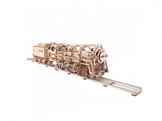 Ugears 3D Wooden Mechanical Puzzle Steam Locomotive with Tender