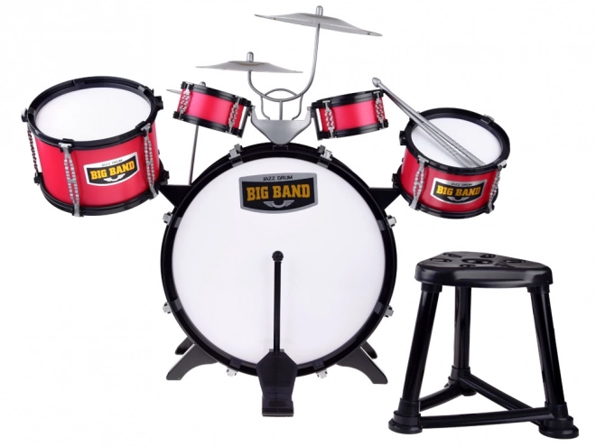 Large Rock Drum Set with Cymbals and Sticks