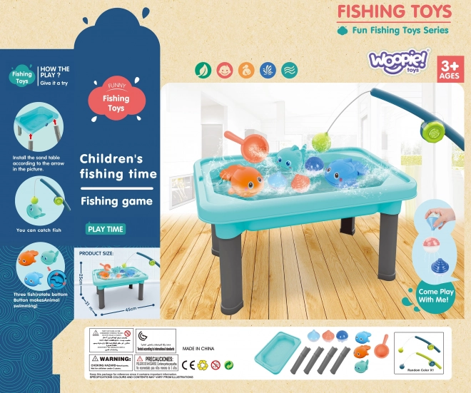 Woopie 3-in-1 Water Table Sandbox Fishing Game Playset