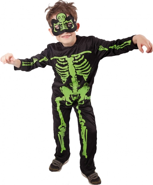 Children's Carnival Costume Green Skeleton
