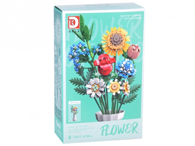 Technical Construction Set Meadow Flowers with Vase 618 Pieces