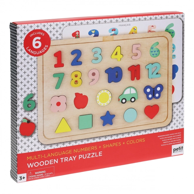 Petit Collage Number and Shape Puzzle Multilingual