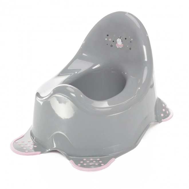 Children's Potty Unicorn Grey Pink