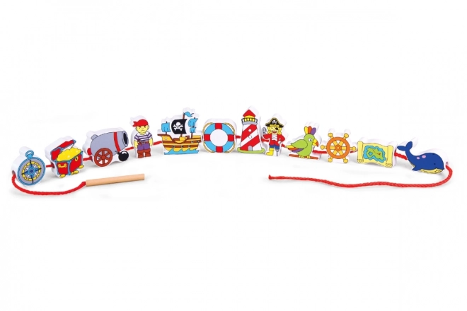 Pirate Wooden Threading Toy