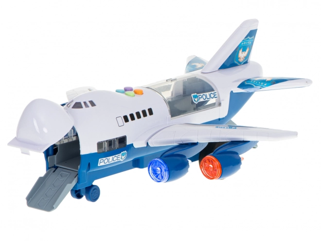 Transport airplane with police cars set