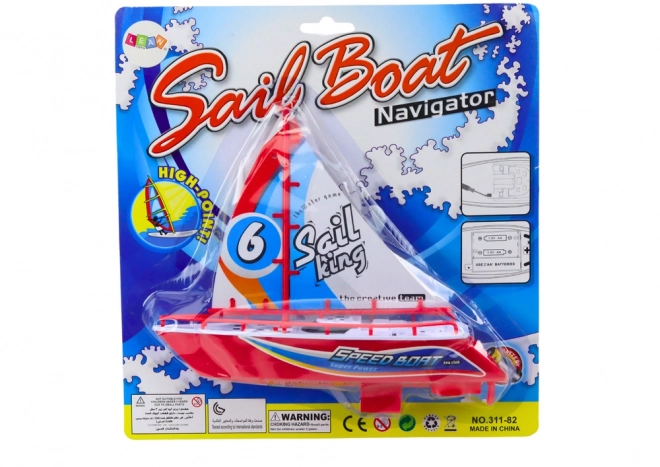 Red Battery Operated Floating Boat Toy