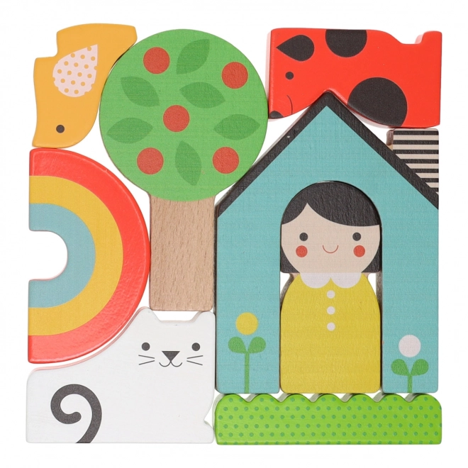 Colorful Wooden House Puzzle