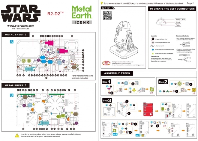 3D Puzzle STAR WARS R2-D2 by Metal Earth Iconx