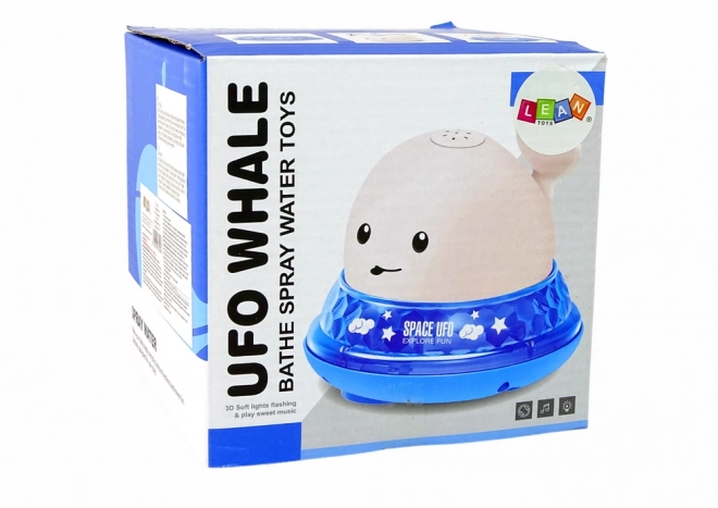 Water-Spraying Whale with Base Bath Toy White