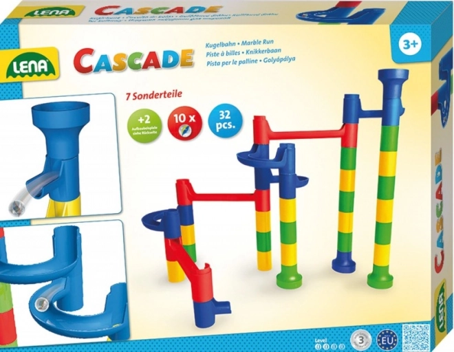 Colorful Marble Run Set with 34 Pieces and 10 Marbles